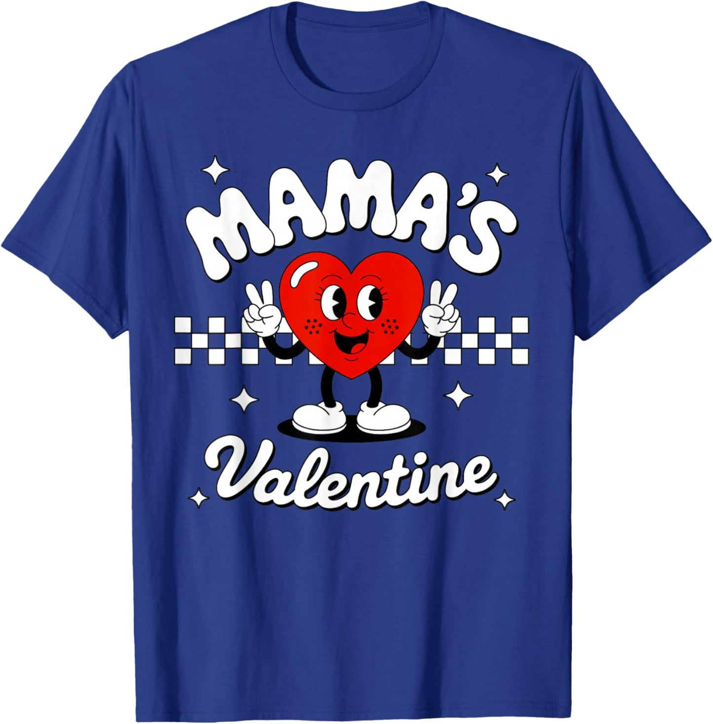 Mama's Valentine Heart Funny Valentines Day T-Shirt - T-Shirt | Royal