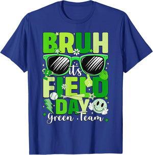 Bruh It's Field Day Green Team Outdoor Games Kids Teacher T-Shirt - T-Shirt | Royal