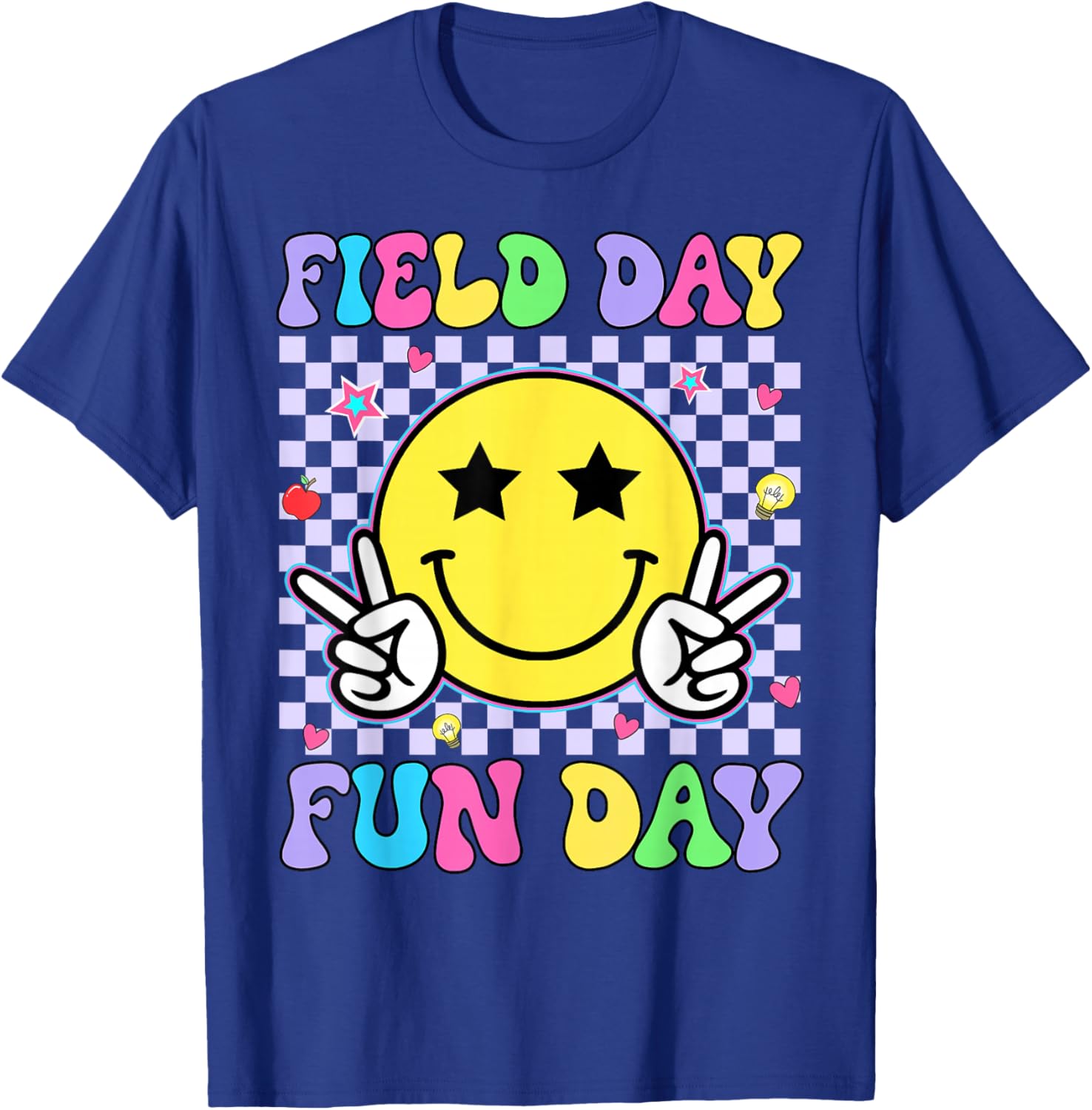 Retro Groovy Field Day Fun Day Teacher Kids Field Day 2026 T-Shirt - T-Shirt | Royal