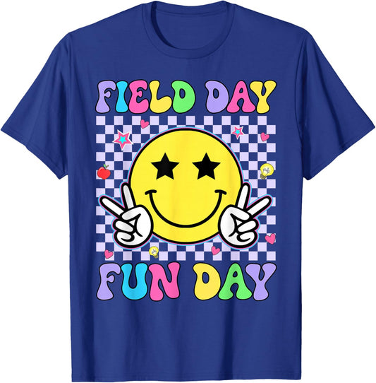 Retro Groovy Field Day Fun Day Teacher Kids Field Day 2026 T-Shirt - T-Shirt | Royal