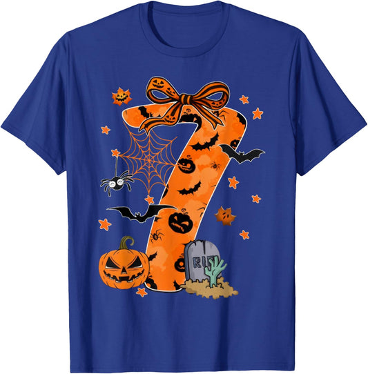 Fun Six Seven 6 7 Meme Design Couples Halloween T-Shirt - T-Shirt | Royal