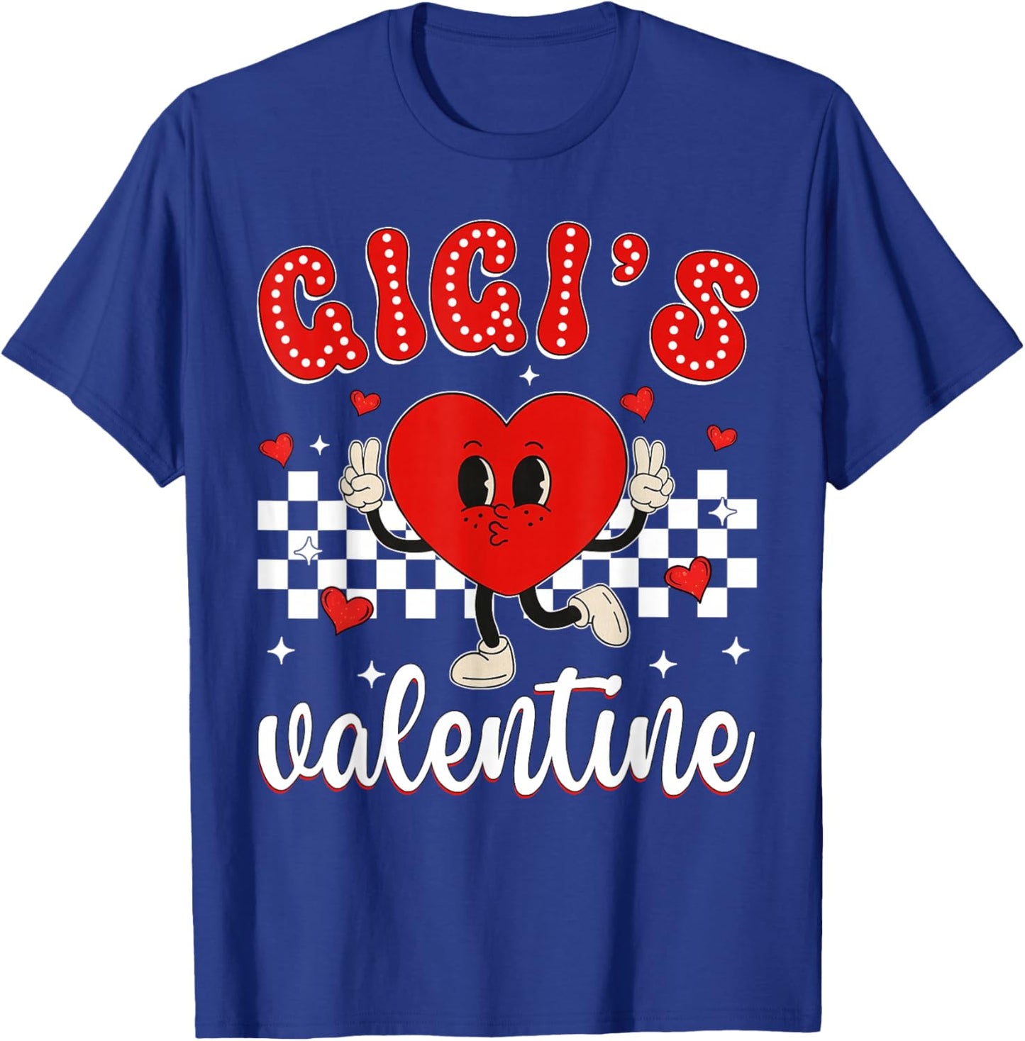 Gigi's Valentine Heart Cute Kids Retro Groovy Boy Girl T-Shirt - T-Shirt | Royal