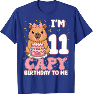11 Years Old Capy Birthday to Me 11th Birthday Capybara Girl T-Shirt - T-Shirt | Royal