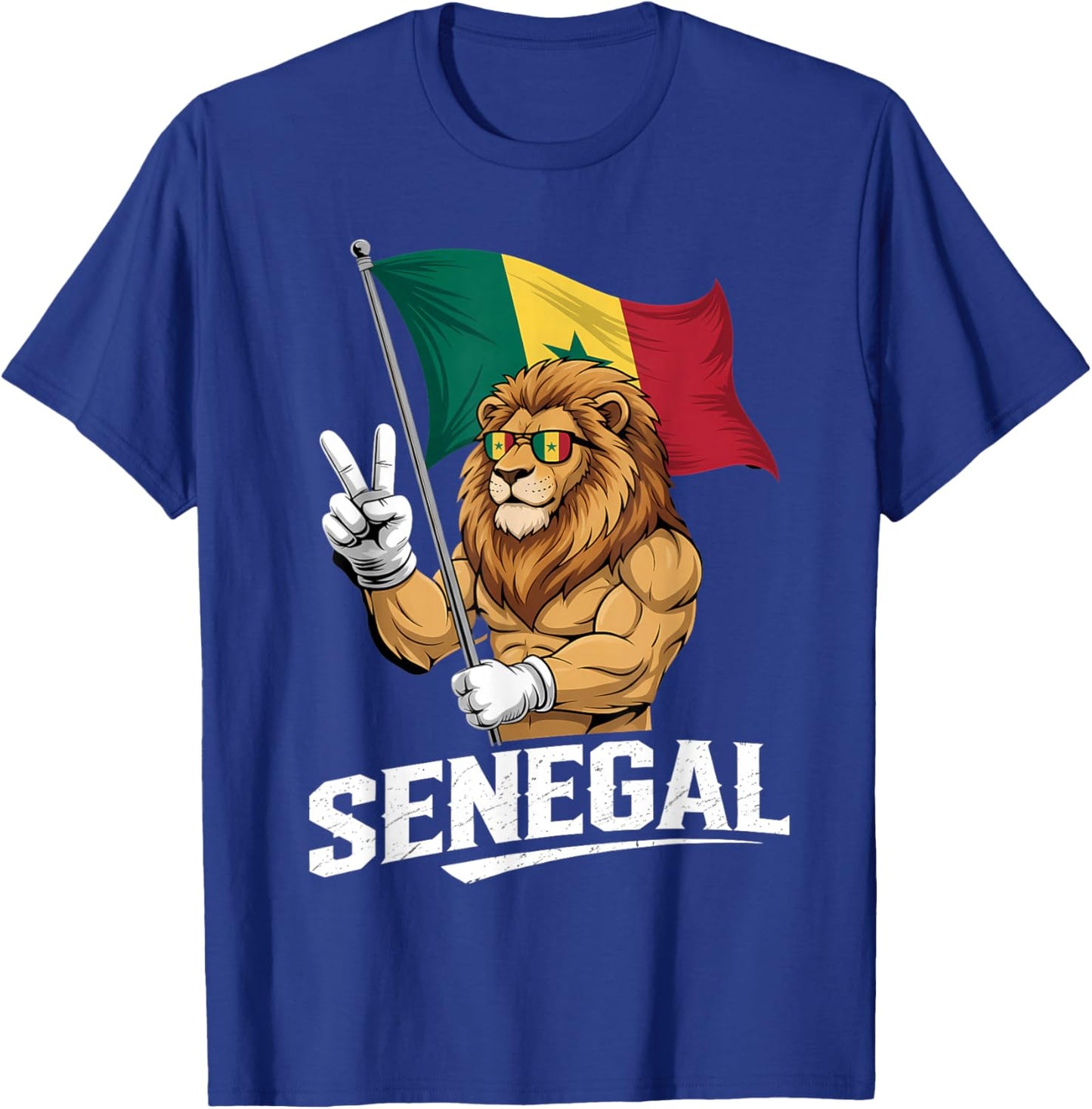 Senegal Roots Lion Senegalese Flag T-Shirt - T-Shirt | Royal