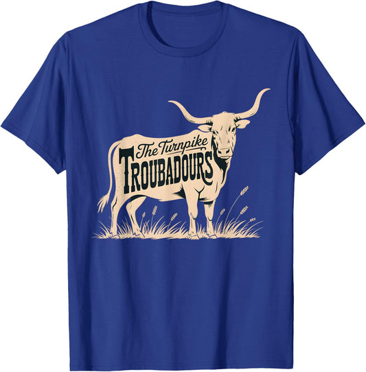 Vintage Turnpike Distressed Country Music Men Women T-Shirt - T-Shirt | Royal