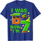 I was 6 Now I'm 7 Pixel Gamer Birhtday Boy Gift Boys Kid T-Shirt - T-Shirt | Royal