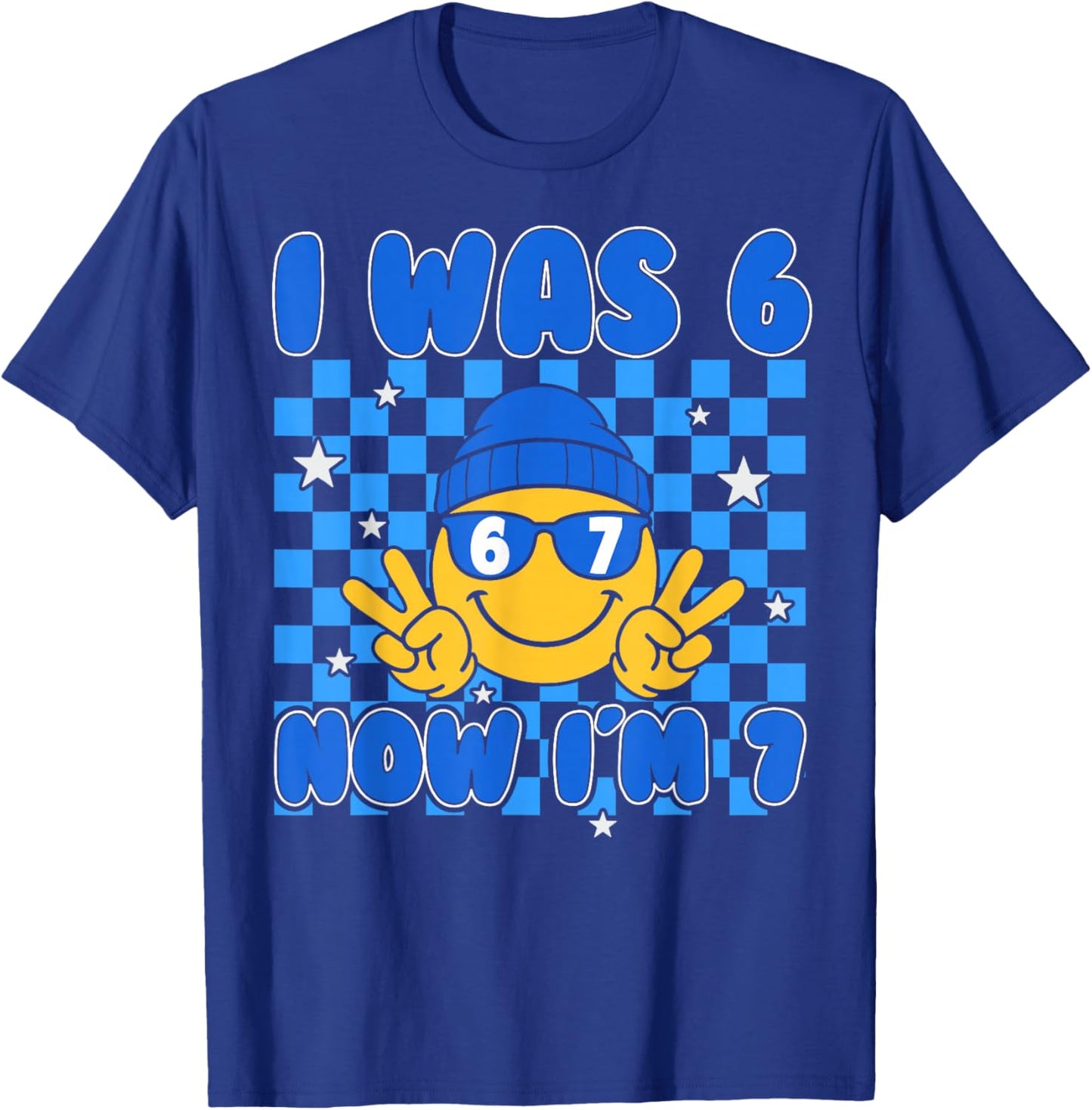 I was 6 Now Im 7 Shirt Birthday 7 Years I was Six Now Seven T-Shirt - T-Shirt | Royal