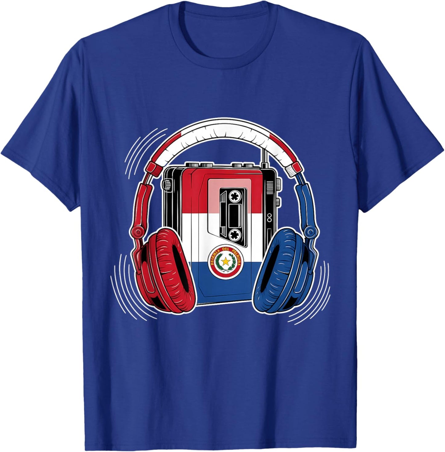 Paraguay Flag Headphones Paraguayan Pride T-Shirt - T-Shirt | Royal
