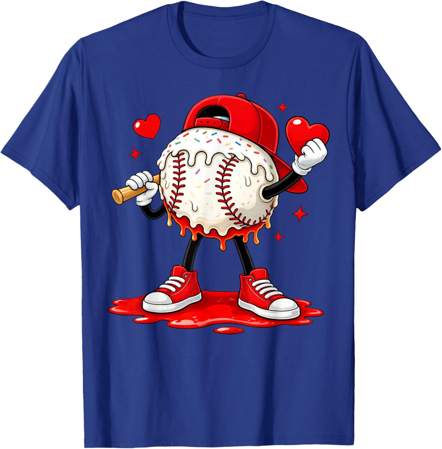 Kids Valentine Baseball Boys Valentines Day T-Shirt - T-Shirt | Royal