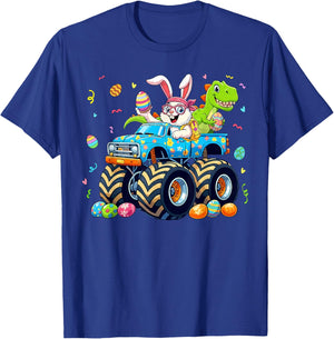 Bunny T-Rex Easter Day Monster Truck Funny Dino Boys Kids T-Shirt - T-Shirt | Royal