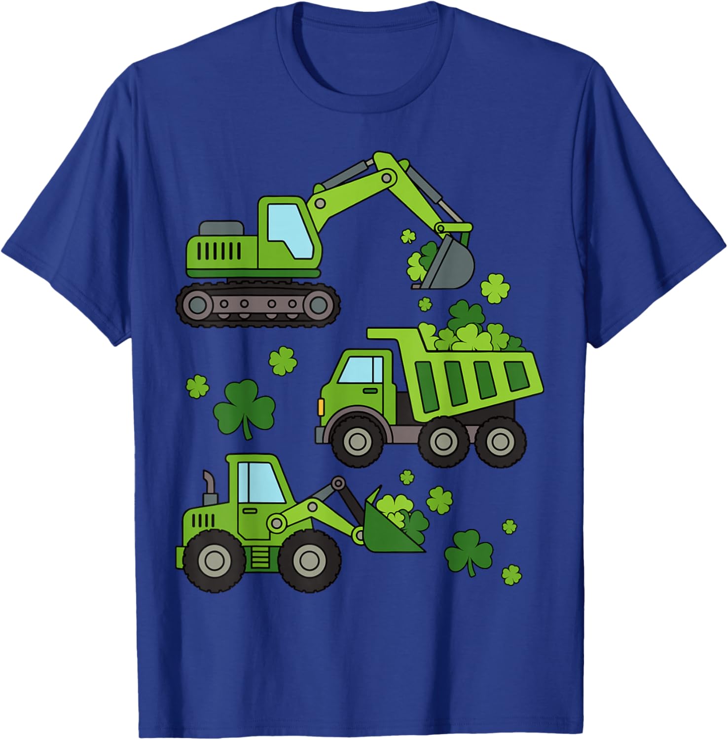 St Patricks Day Construction Truck Irish Boys Kids Toddlers T-Shirt - T-Shirt | Royal