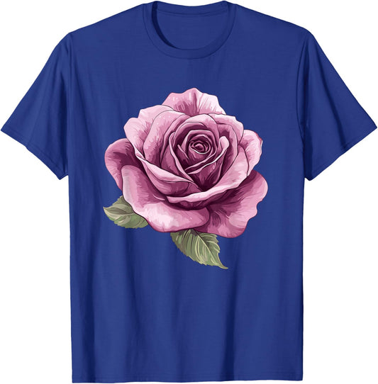 Vintage Pink Rose Flower Romantic Botanical Art T-Shirt - T-Shirt | Royal