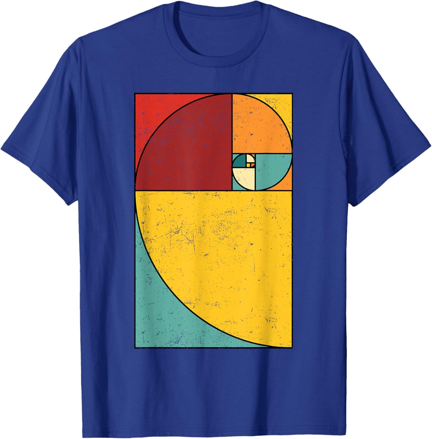 Fibonacci Spiral Geometry Art T-Shirt - T-Shirt | Royal