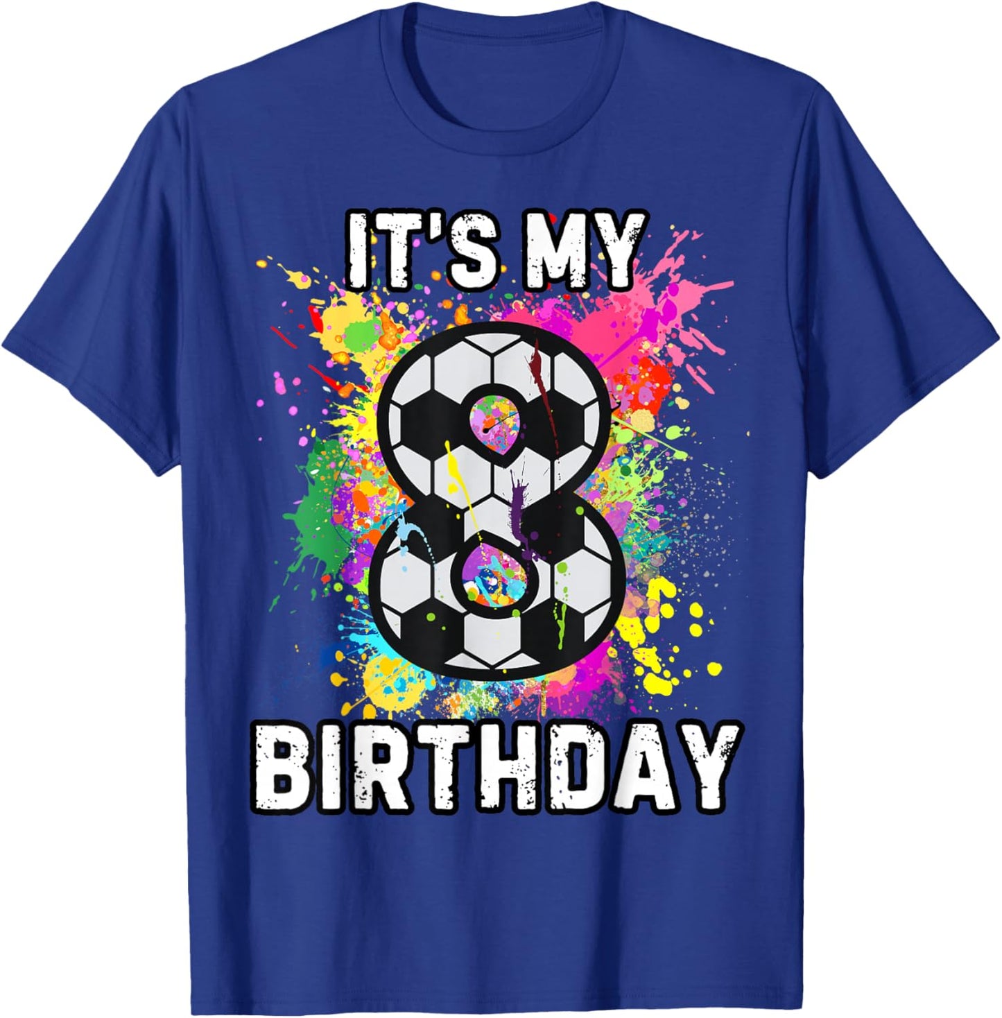 Soccer Birthday 8 T-Shirt - T-Shirt | Royal