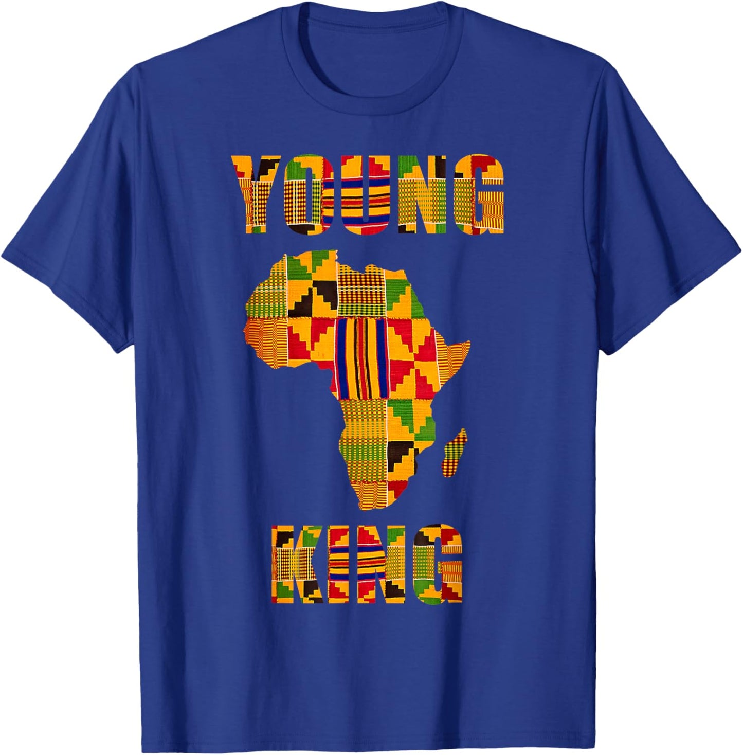Cool African Kente Art Men Boys Kids African American Print T-Shirt - T-Shirt | Royal