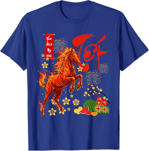Year of The Horse Lunar Vietnamese New Year Fire Horse T-Shirt - T-Shirt | Royal