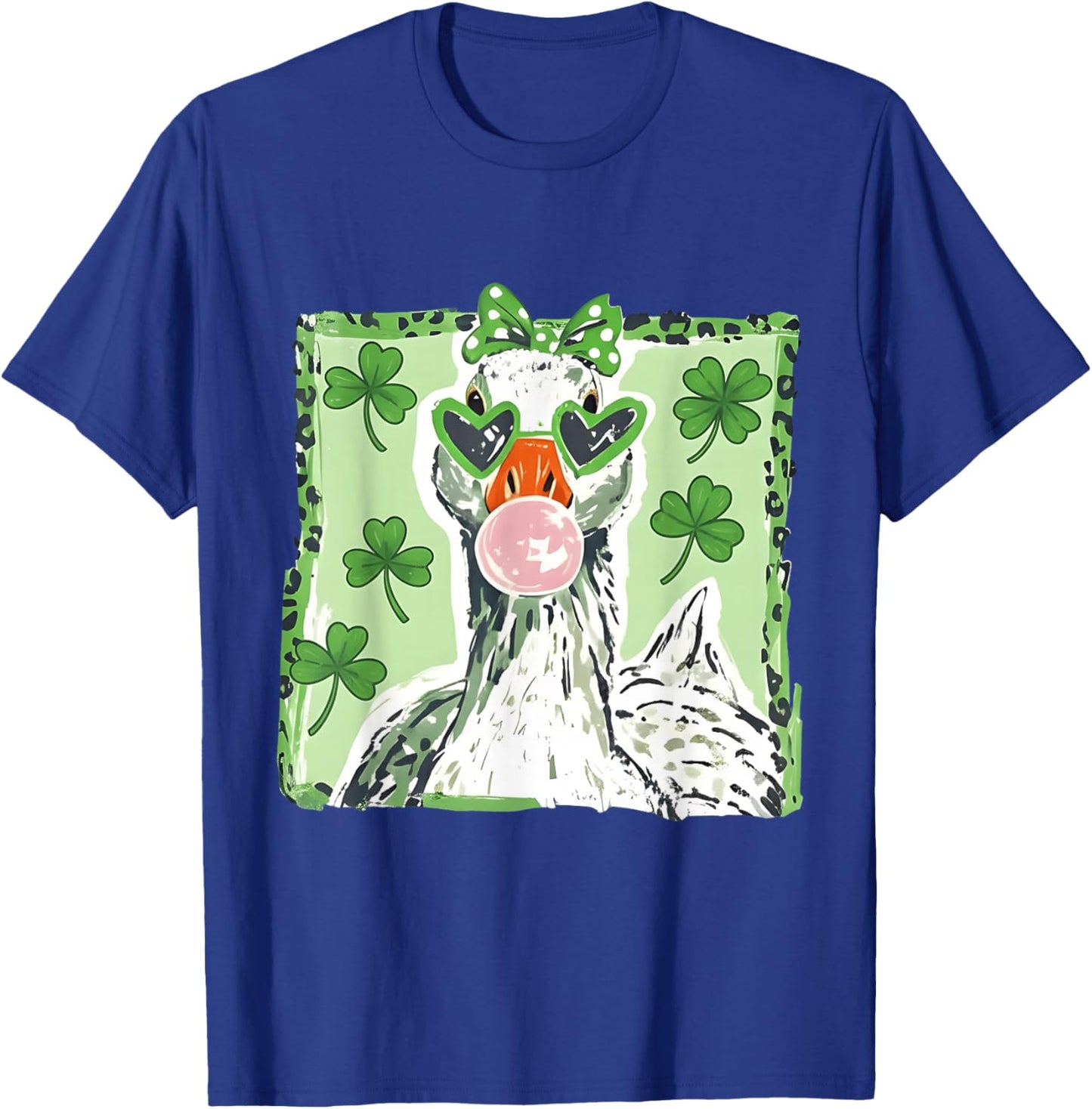 Leopard St Patrick's Day Goose Cute Goose Lover Cute Animal T-Shirt - T-Shirt | Royal