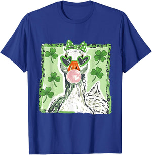 Leopard St Patrick's Day Goose Cute Goose Lover Cute Animal T-Shirt - T-Shirt | Royal