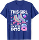 This Girl Skates Into 8 Roller Skating 8th Birthday T-Shirt - T-Shirt | Royal