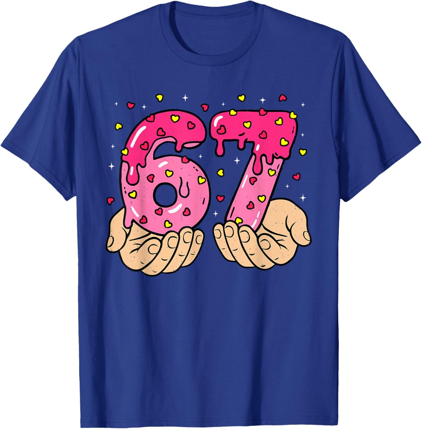 Funny 6 7 Meme Heart Gen Alpha Six Seven 67 Valentine’s Day T-Shirt - T-Shirt | Royal