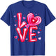 Happy Valentine Love Pink Heart Girl Women Kid T-Shirt - T-Shirt | Royal