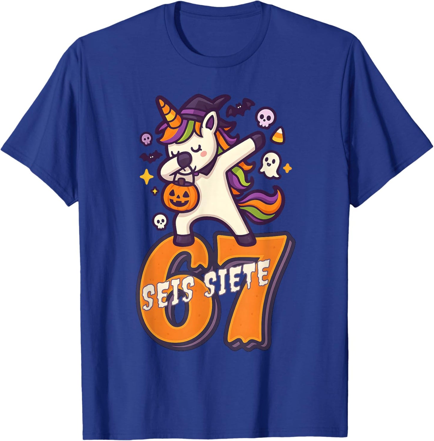 SEIS Siete Spanish Halloween 67 Boys Kids Six Seven Espanol T-Shirt - T-Shirt | Royal