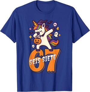 SEIS Siete Spanish Halloween 67 Boys Kids Six Seven Espanol T-Shirt - T-Shirt | Royal