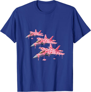 Fighter Jet Plane Valentines Day Ice Cream Drip Heart Boys T-Shirt - T-Shirt | Royal