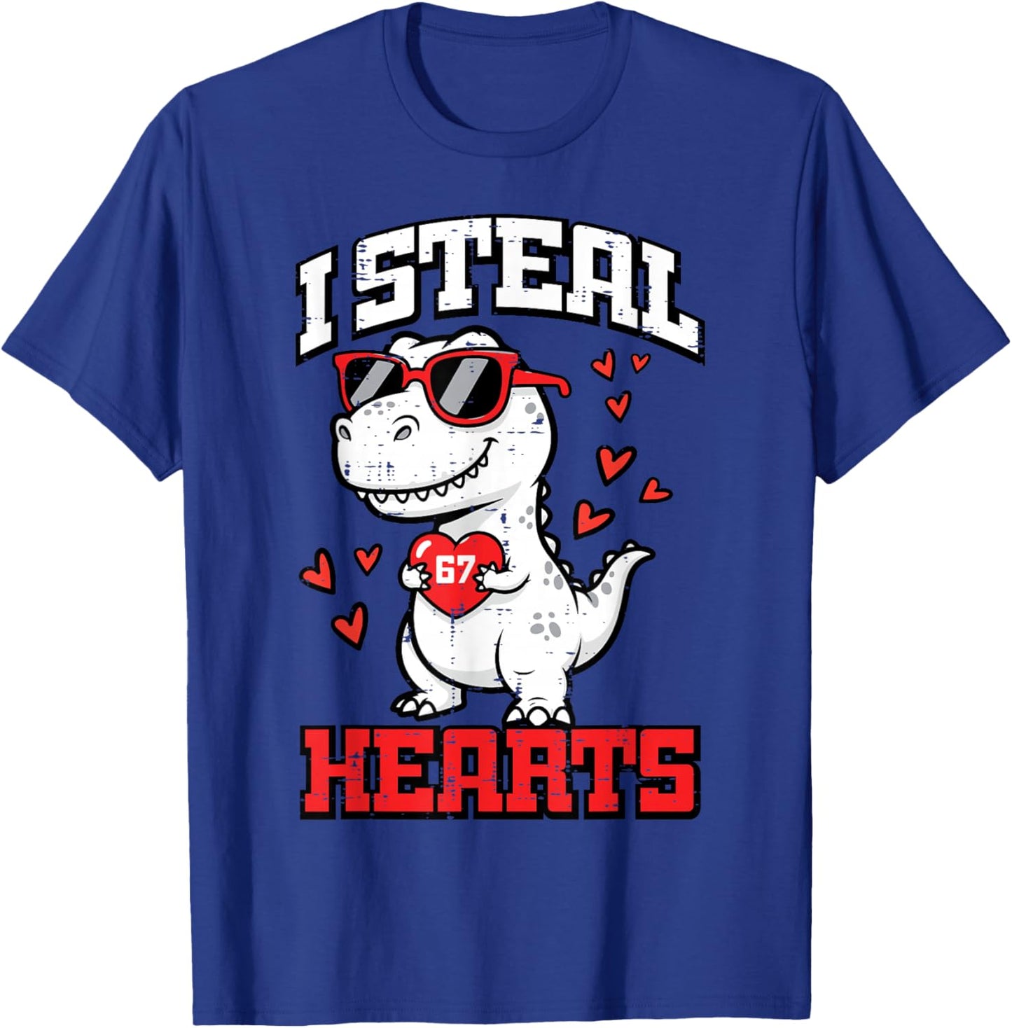 I Steal Hearts Dino Trex Cute Toddler Boys Kids Youth T-Shirt - T-Shirt | Royal