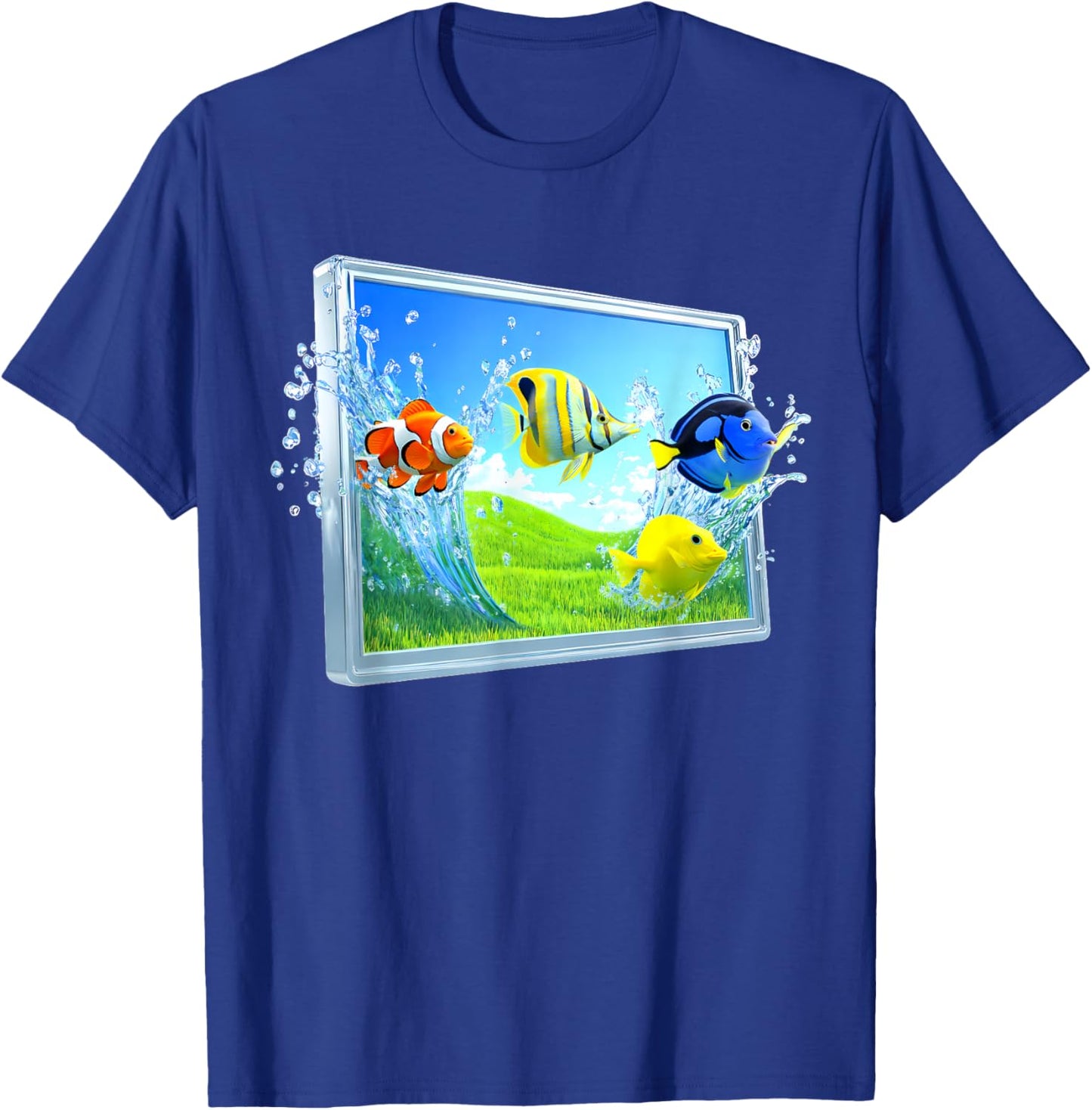 Frutiger Aero Fish T-Shirt - T-Shirt | Royal