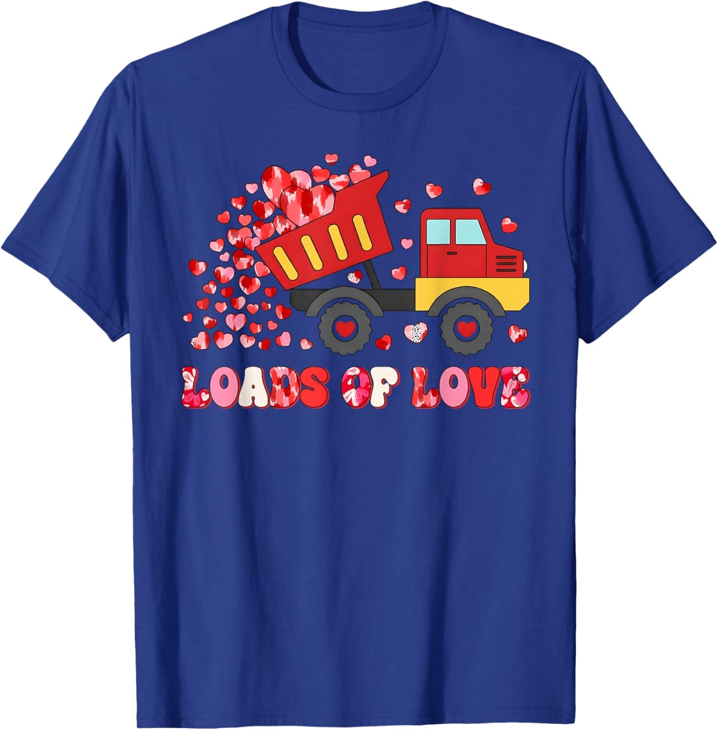 Valentine Loads of Love Truck Lover Hearts Boys Kids T-Shirt - T-Shirt | Royal
