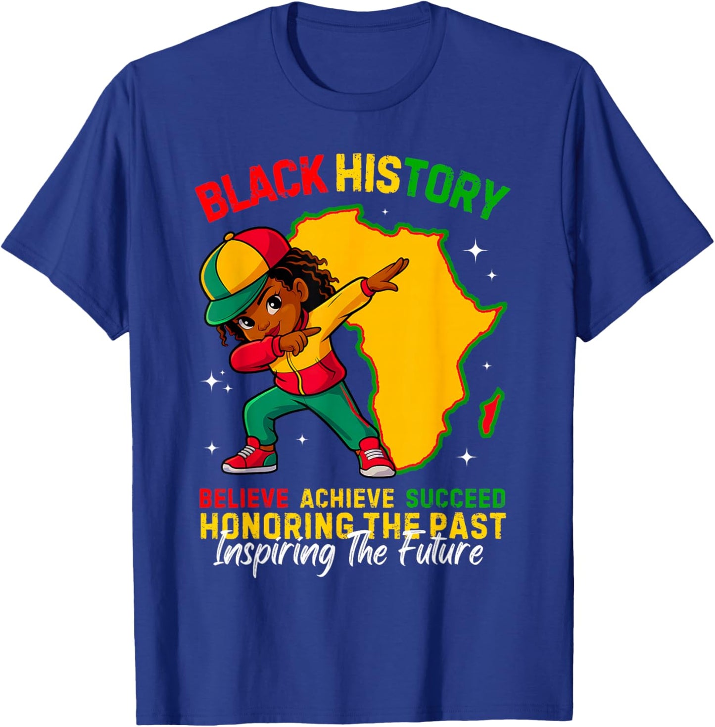 Black History Month African American Girls Kids Melanin T-Shirt - T-Shirt | Royal