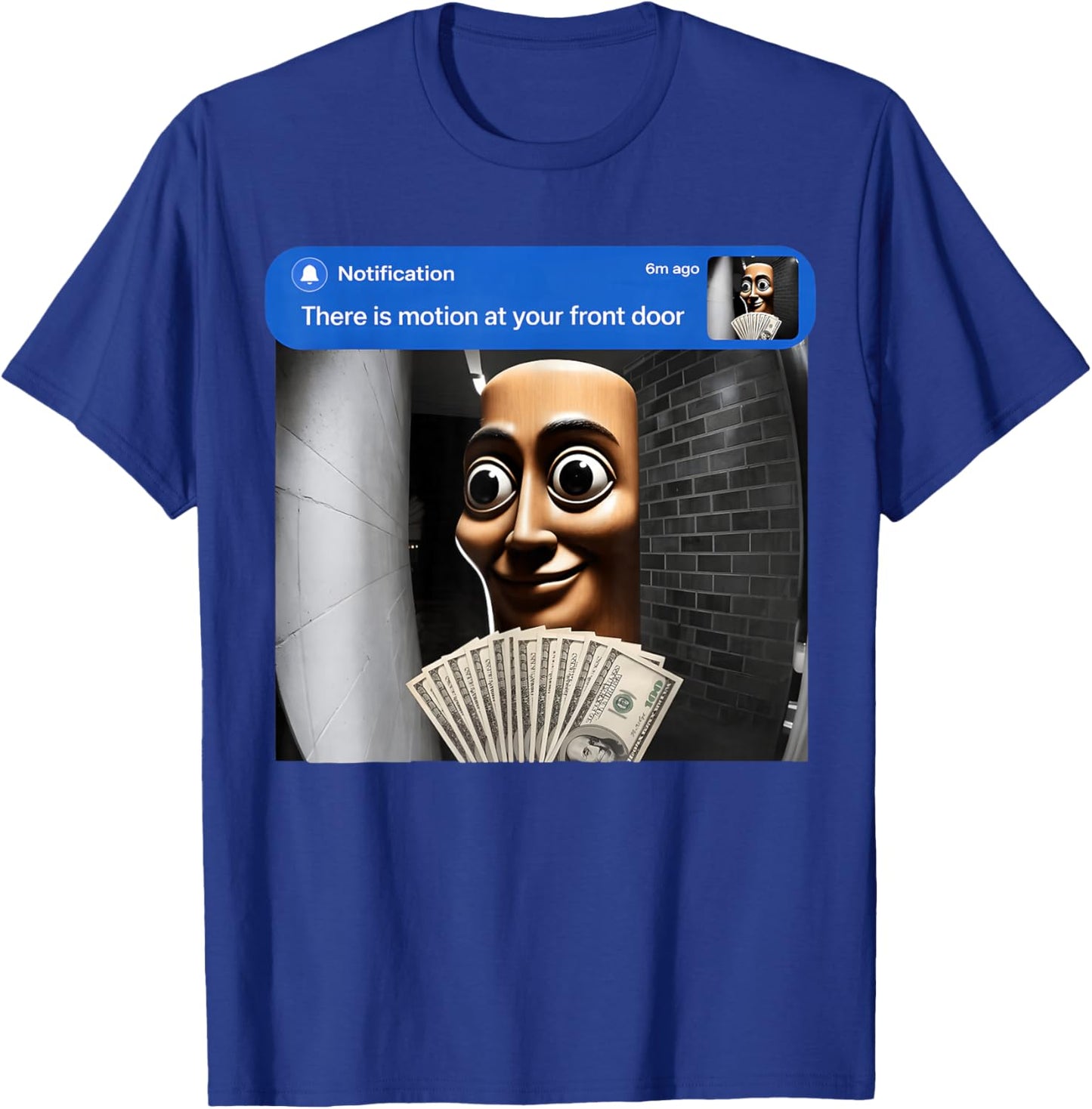 There is Motion at Your Front Door Tung Tung Tung sahur Meme T-Shirt - T-Shirt | Royal