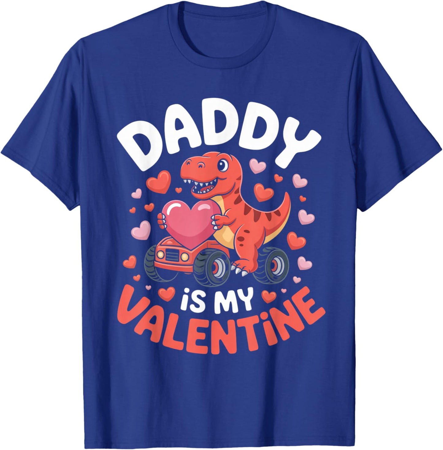 Daddy is My Valentine Cute Dinosaur Heart Outfit Kids Boys T-Shirt - T-Shirt | Royal