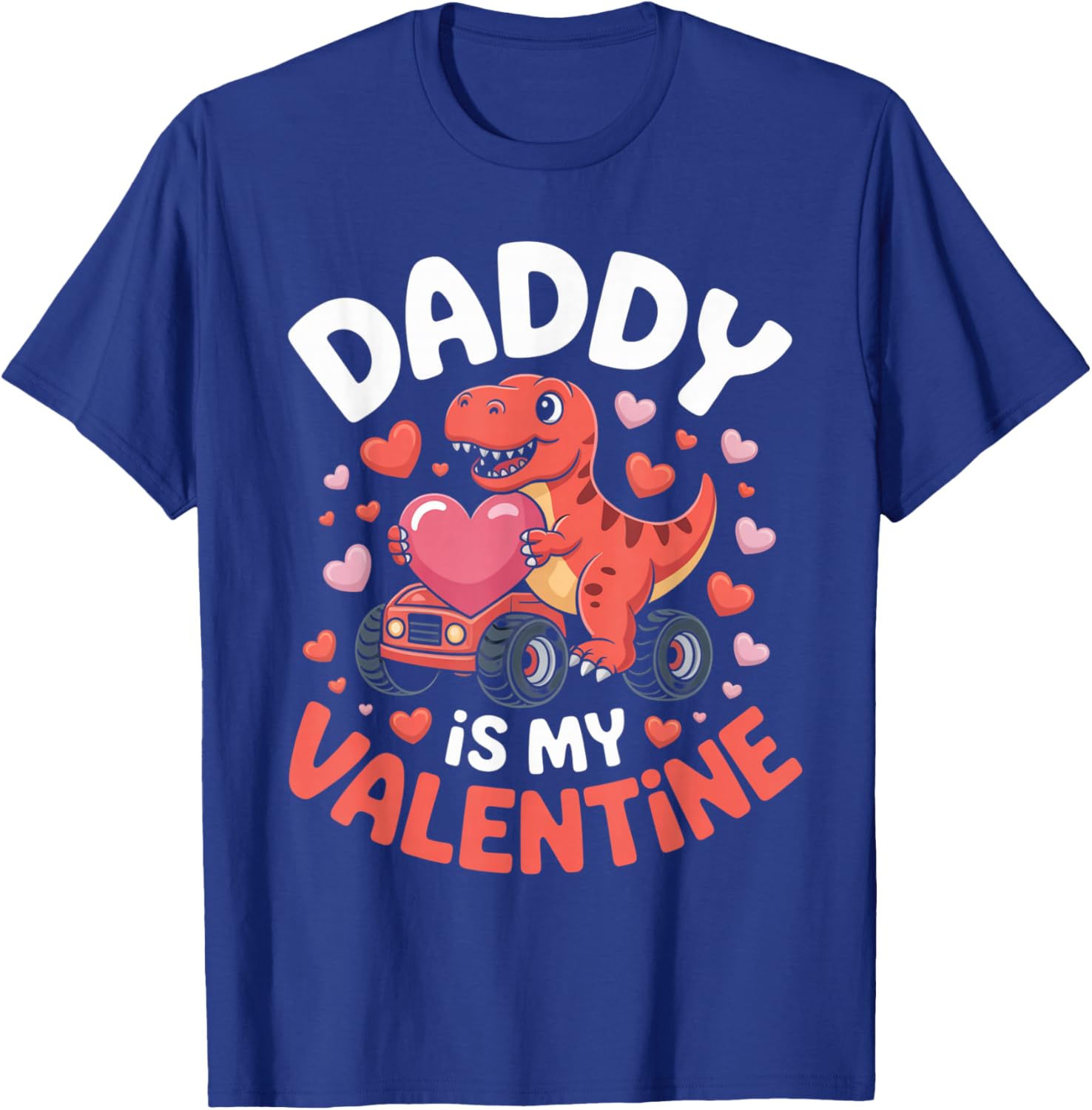 Daddy is My Valentine Cute Dinosaur Heart Outfit Kids Boys T-Shirt - T-Shirt | Royal