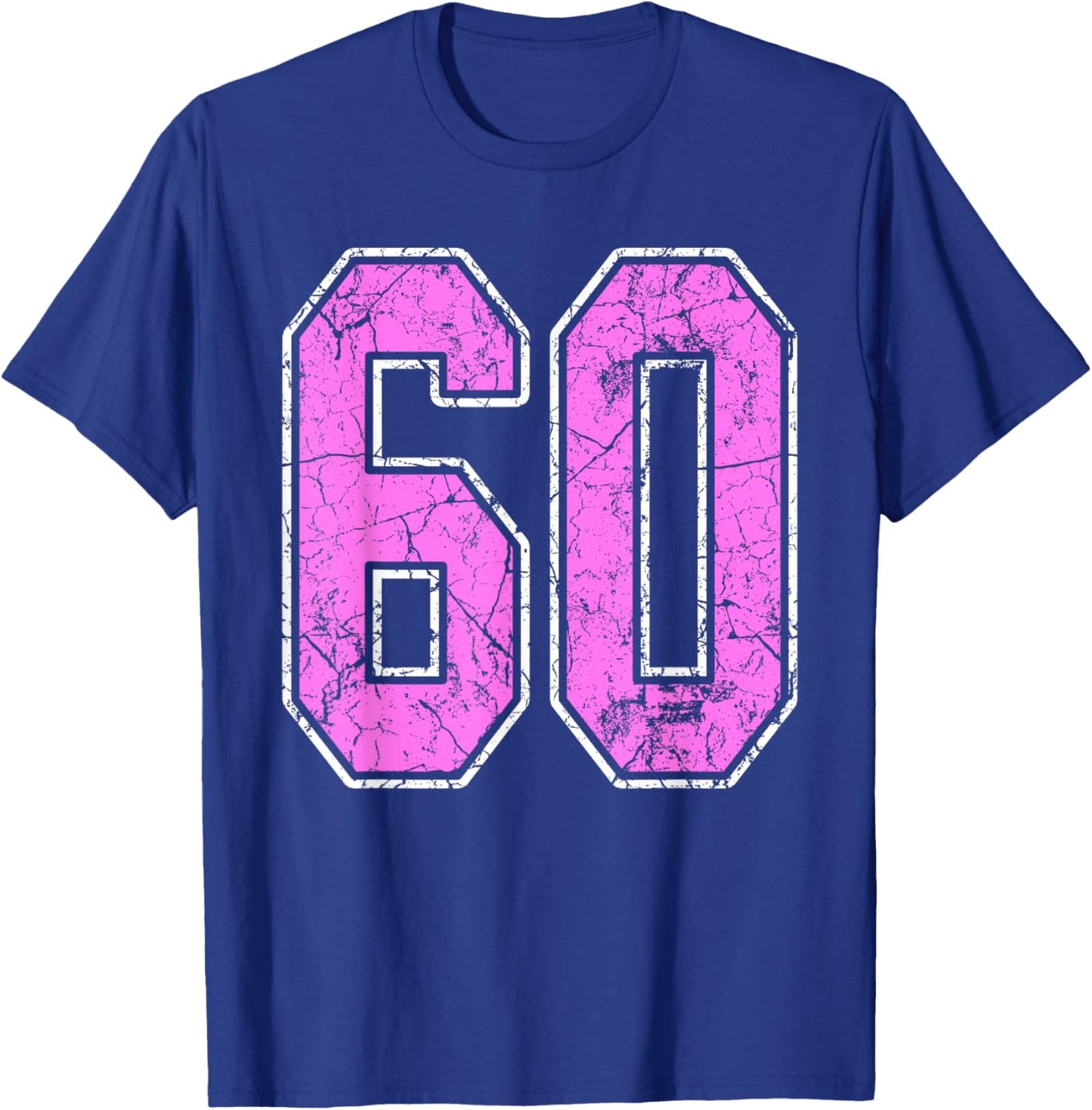 Grunge Pink and Pink Number 60 Jersey Player Uniform #60 T-Shirt - T-Shirt | Royal