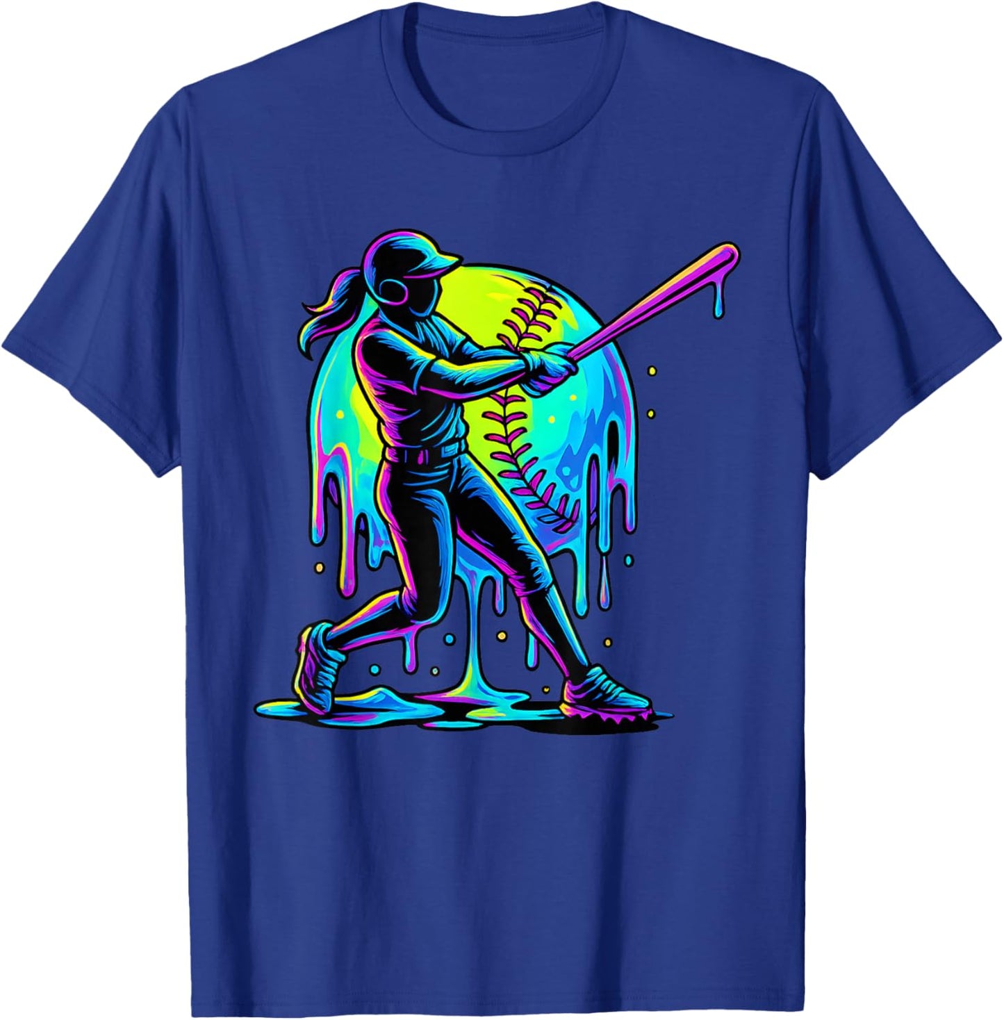 Softball Drip for Girls Player Ice Cream Drip Softball Stuff T-Shirt - T-Shirt | Royal