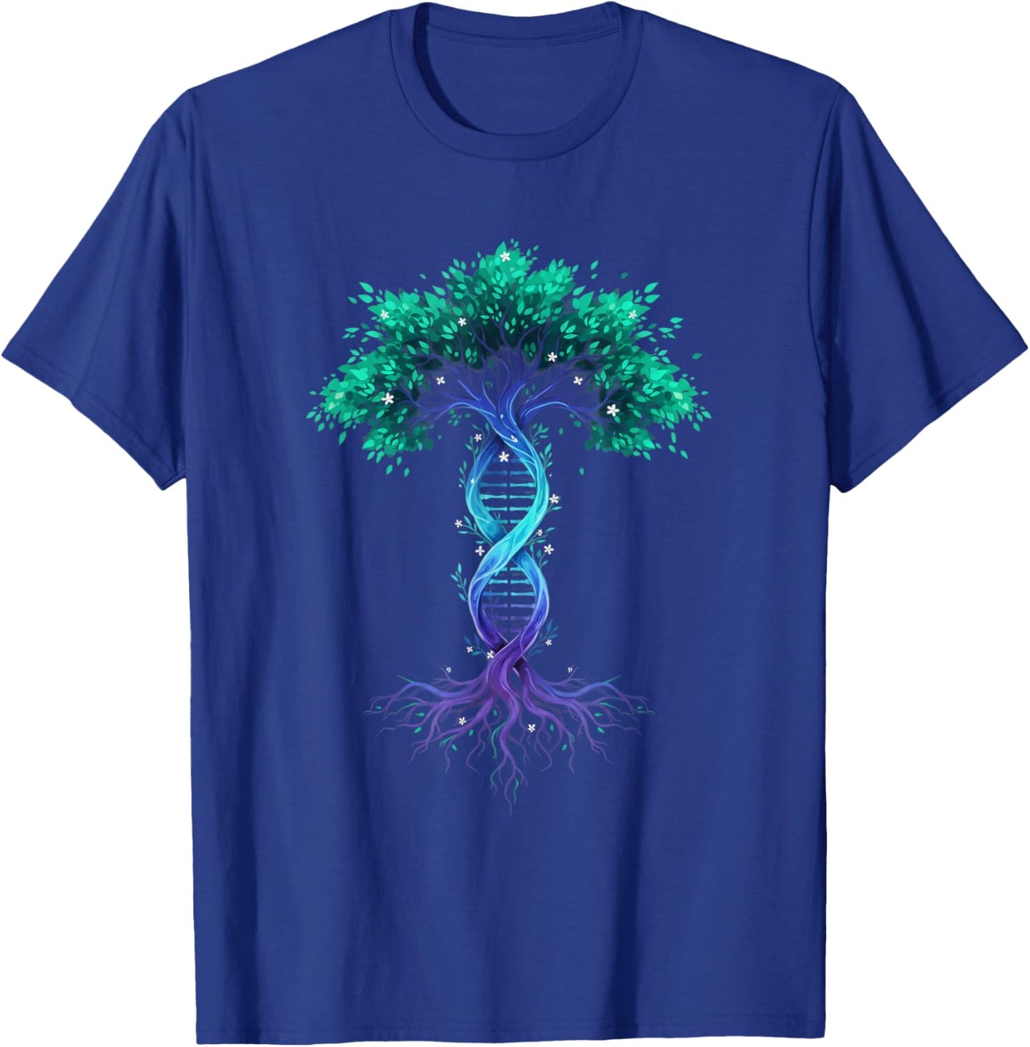 DNA Tree of Life Helix Tree Science Nature Genetics T-Shirt - T-Shirt | Royal