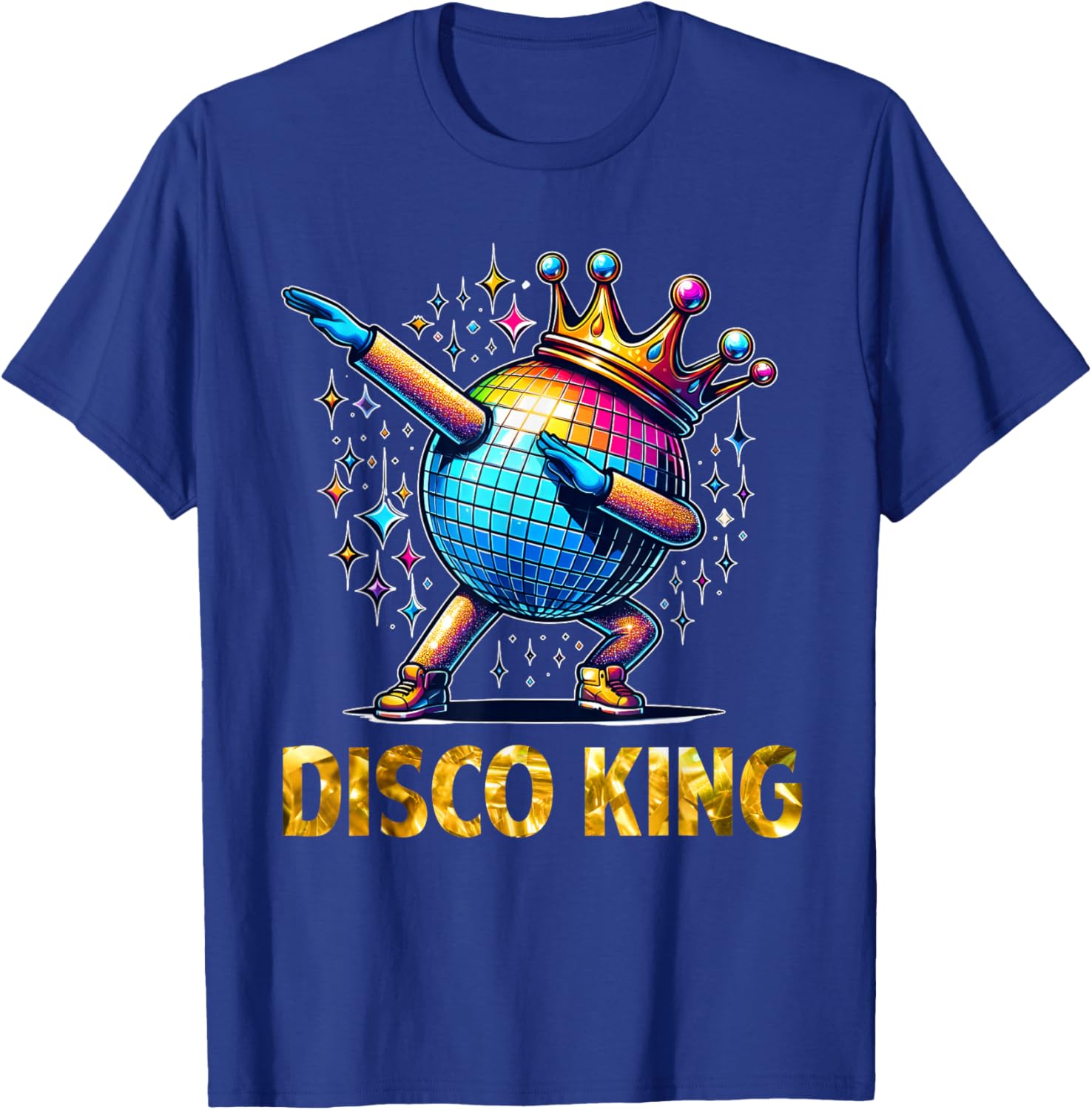 Disco King Costume 70s Dance Parties LED Disco Light Dabbing T-Shirt - T-Shirt | Royal
