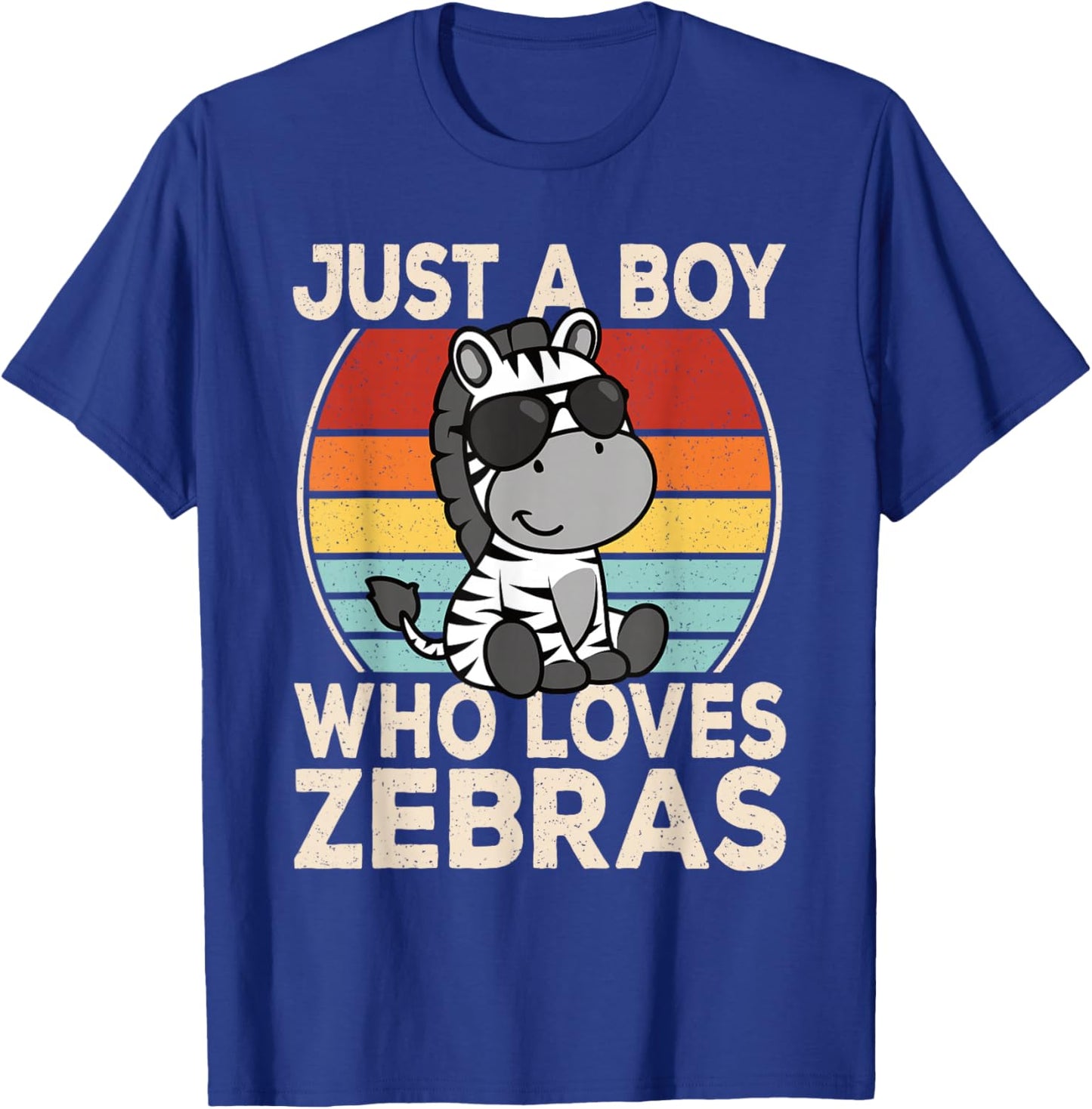 Just A Boy Who Loves Zebras Zebra Lover Boys Kids T-Shirt - T-Shirt | Royal