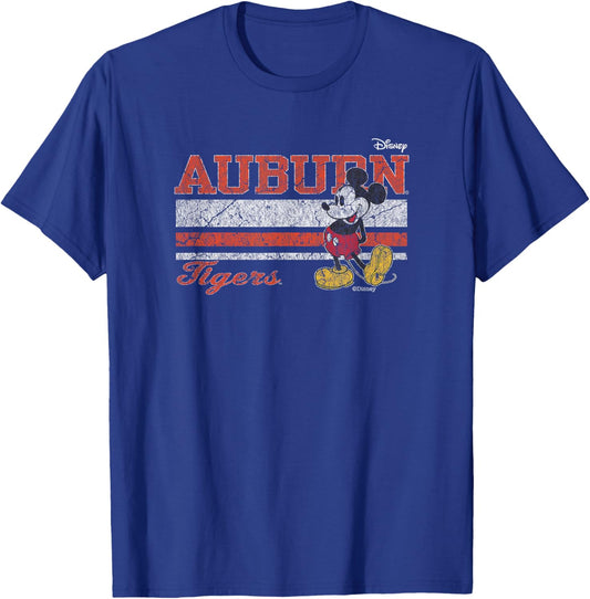 Auburn Tigers Mickey Mouse Vintage Navy Officially Licensed T-Shirt - T-Shirt | Royal