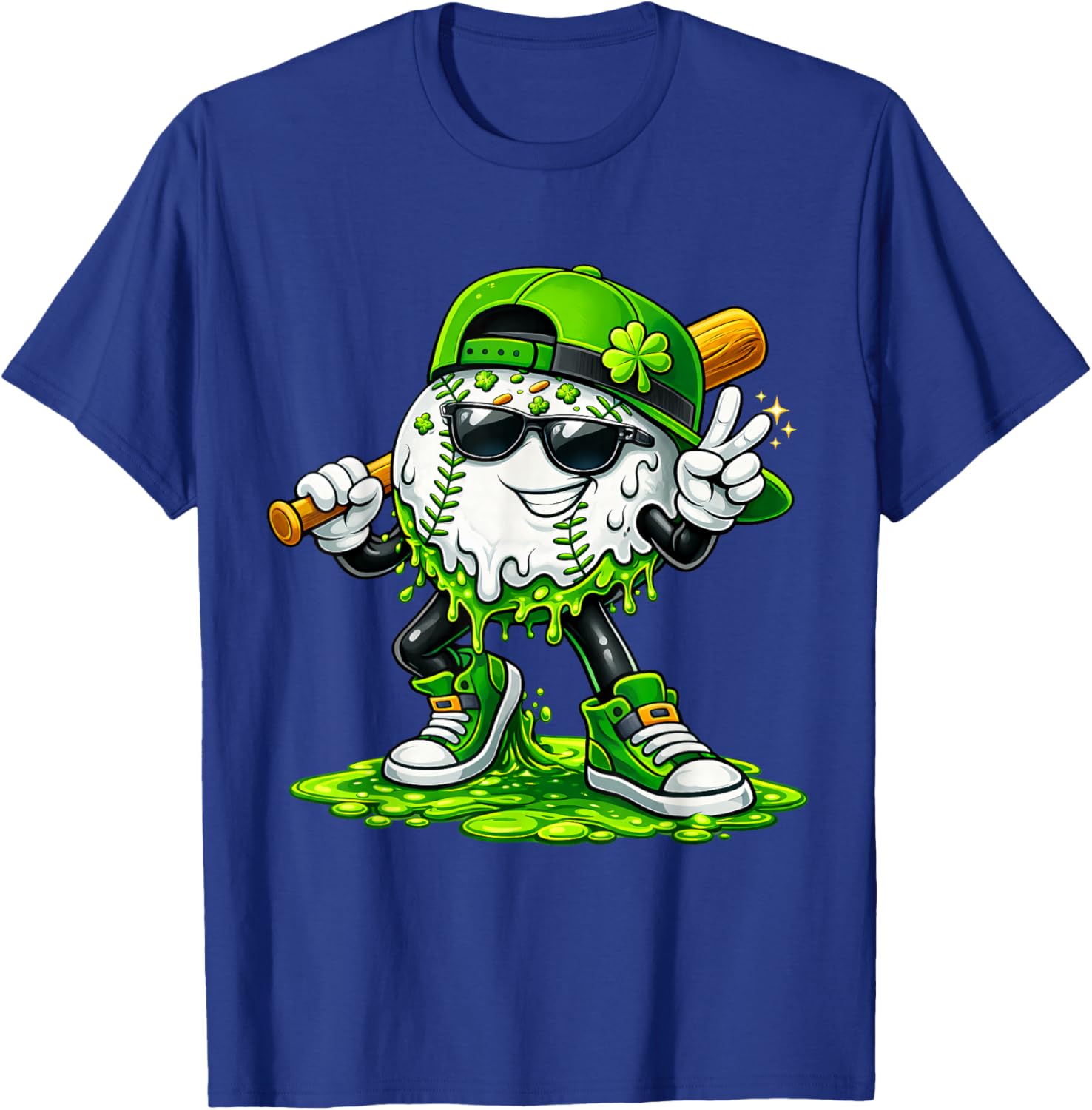 St Patricks Day Baseball Ice Cream Drip for Youth Boys Kids T-Shirt - T-Shirt | Royal