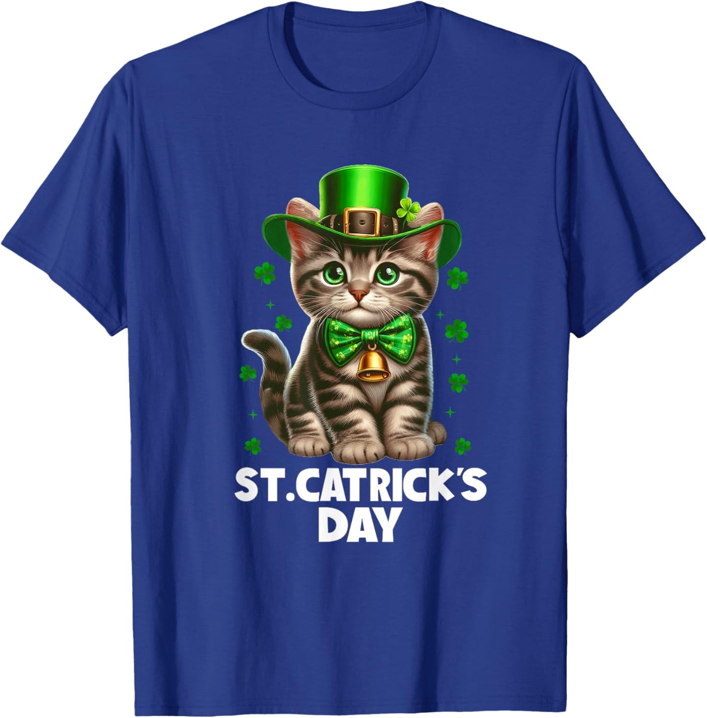 St Patricks Catricks Day Cats Saint Pattys Women Girls Kids T-Shirt - T-Shirt | Royal