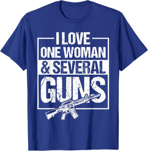 I Love One Woman & Several Guns T-Shirt - T-Shirt | Royal