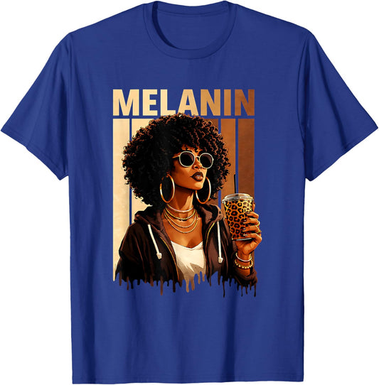 Black History Pride Queen Dope Blessed Afrocentric Melanin T-Shirt - T-Shirt | Royal