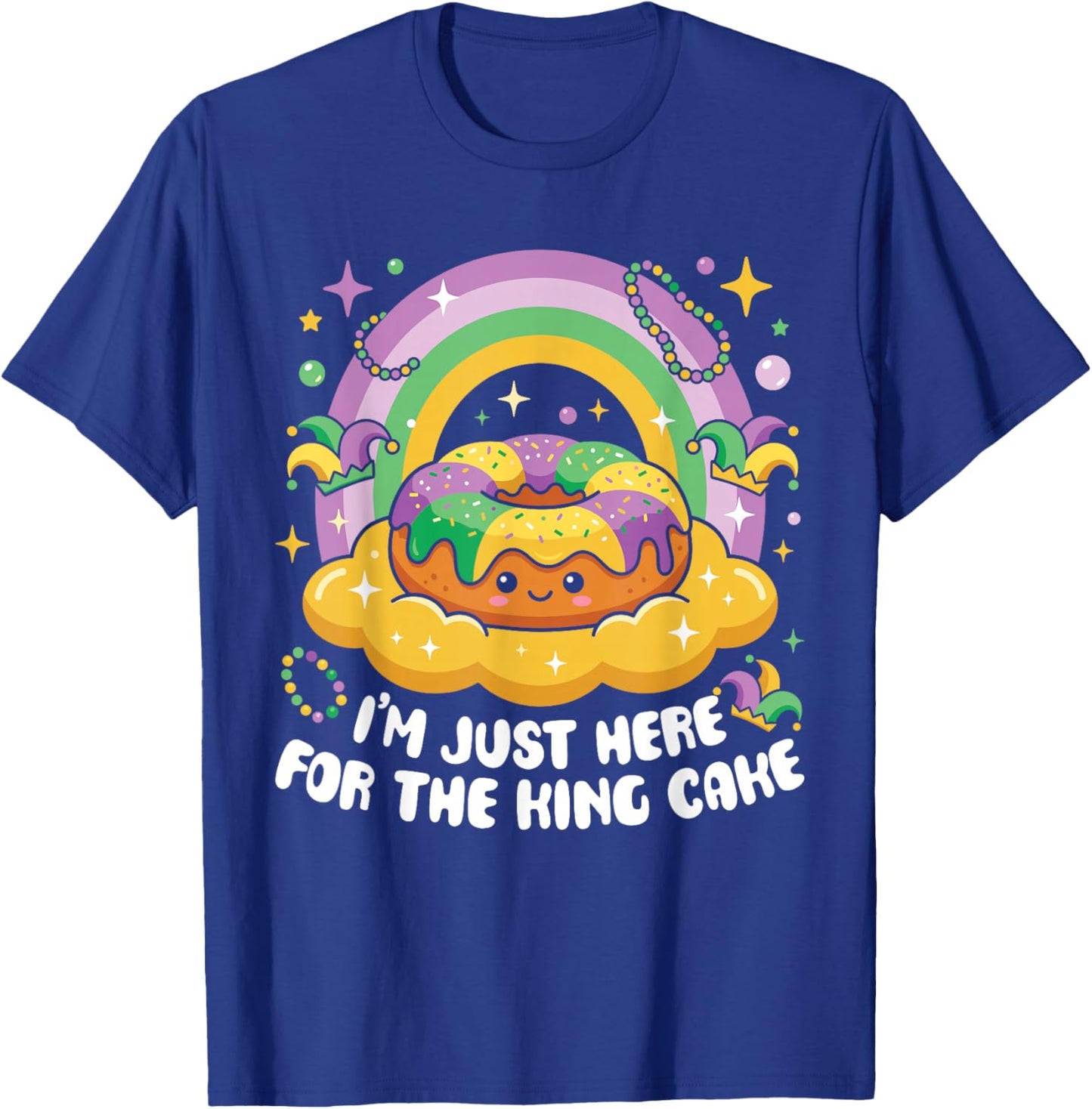 I'm Just Here for The King Cake Mardi Gras Kawaii Kids T-Shirt - T-Shirt | Royal