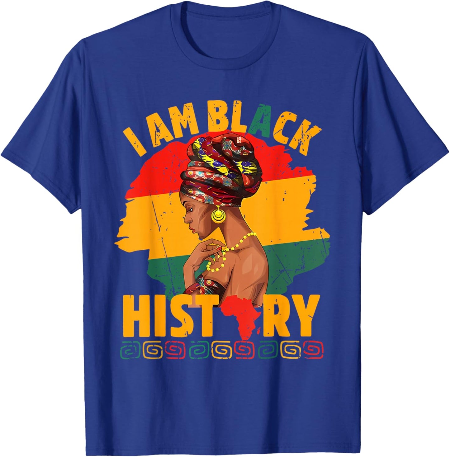 I Am Black History Women BLM Black History Month Juneteenth T-Shirt - T-Shirt | Royal