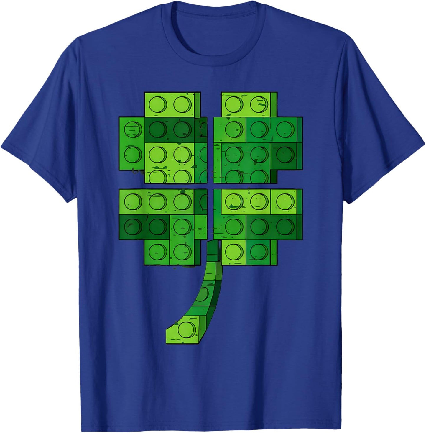 St Patricks Day Shamrock Building Blocks Bricks Boys Kids T-Shirt - T-Shirt | Royal