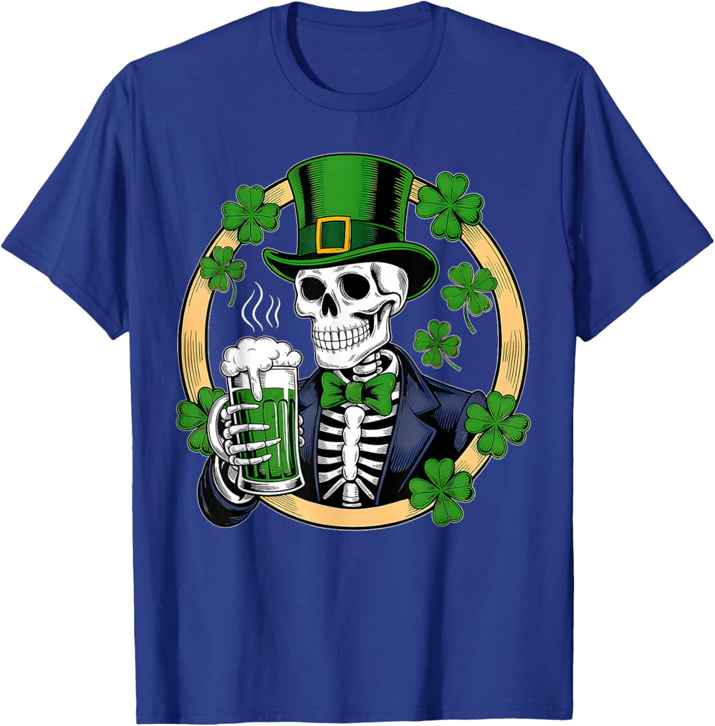 Sugar Skull St Patricks Day Men Women Funny Beer Drinking T-Shirt - T-Shirt | Royal