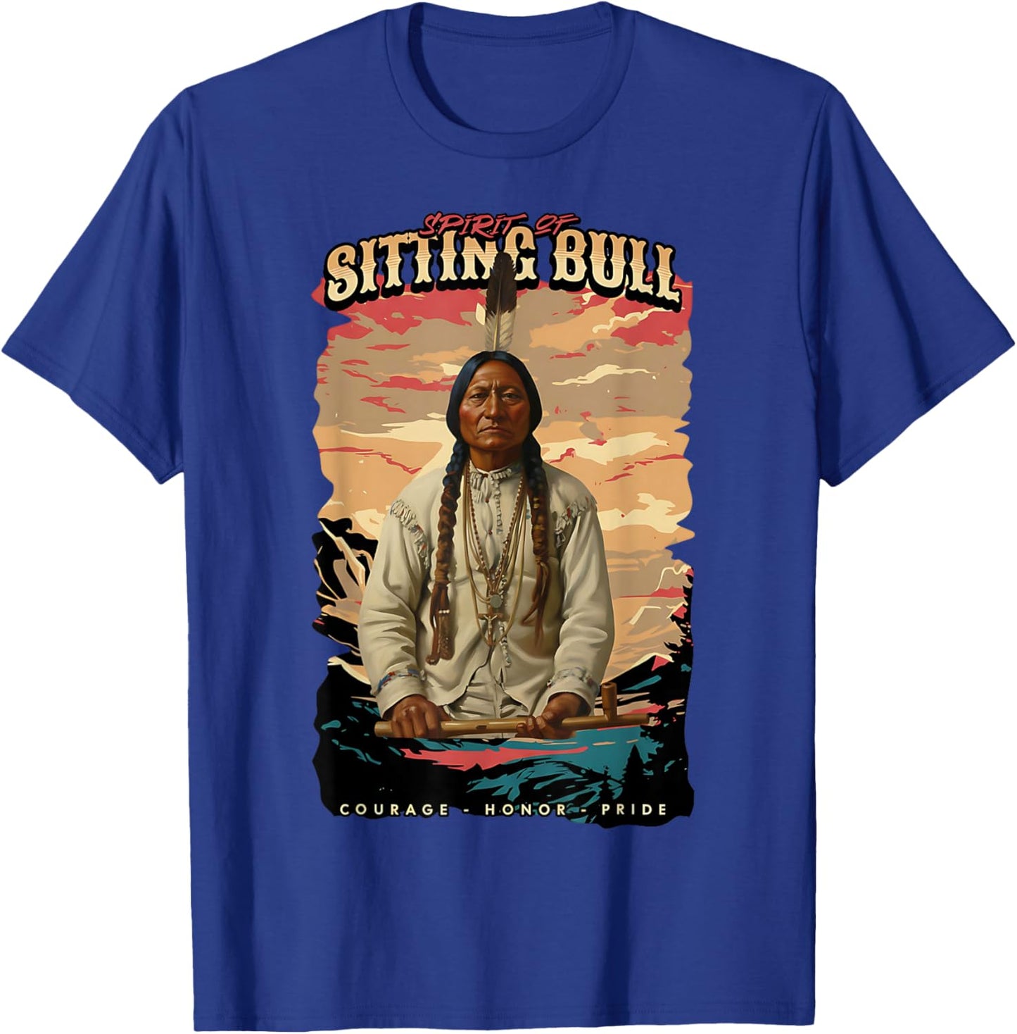 Sitting Bull Native American Chief Lakota Sioux Indians T-Shirt - T-Shirt | Royal